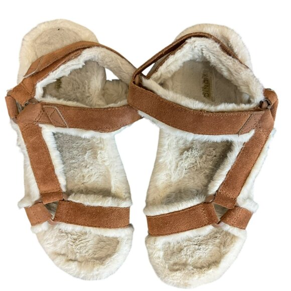 Vionic Viva Faur Fur Slipper In Toffee Size 7 Sandal Orthotic Neutral Comfort - Picture 4 of 9